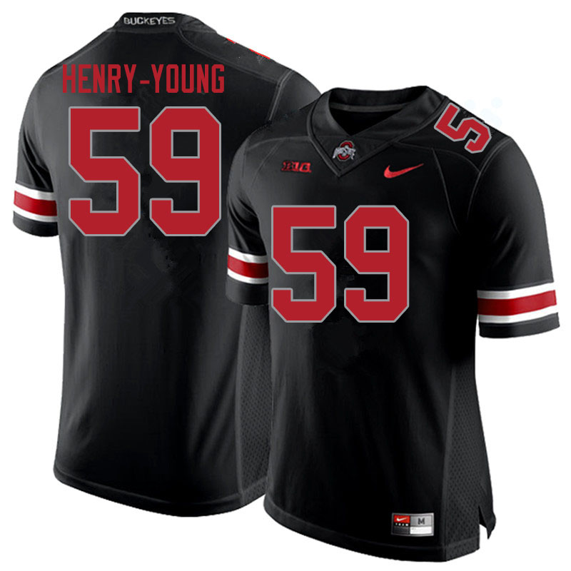 Ohio State Buckeyes #59 Darrion Henry-Young College Football Jerseys Sale-Blackout